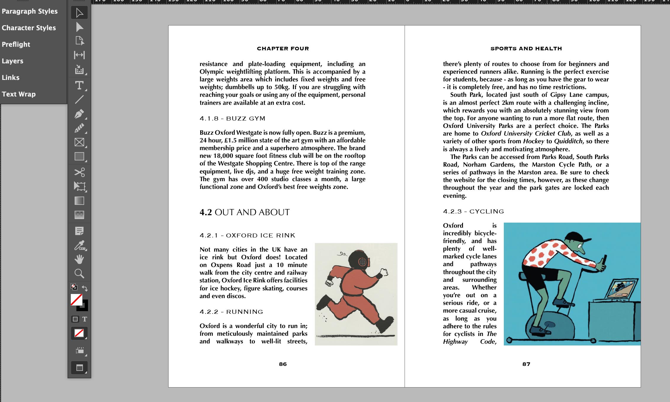 An example of a book with character and paragraph styles applied
